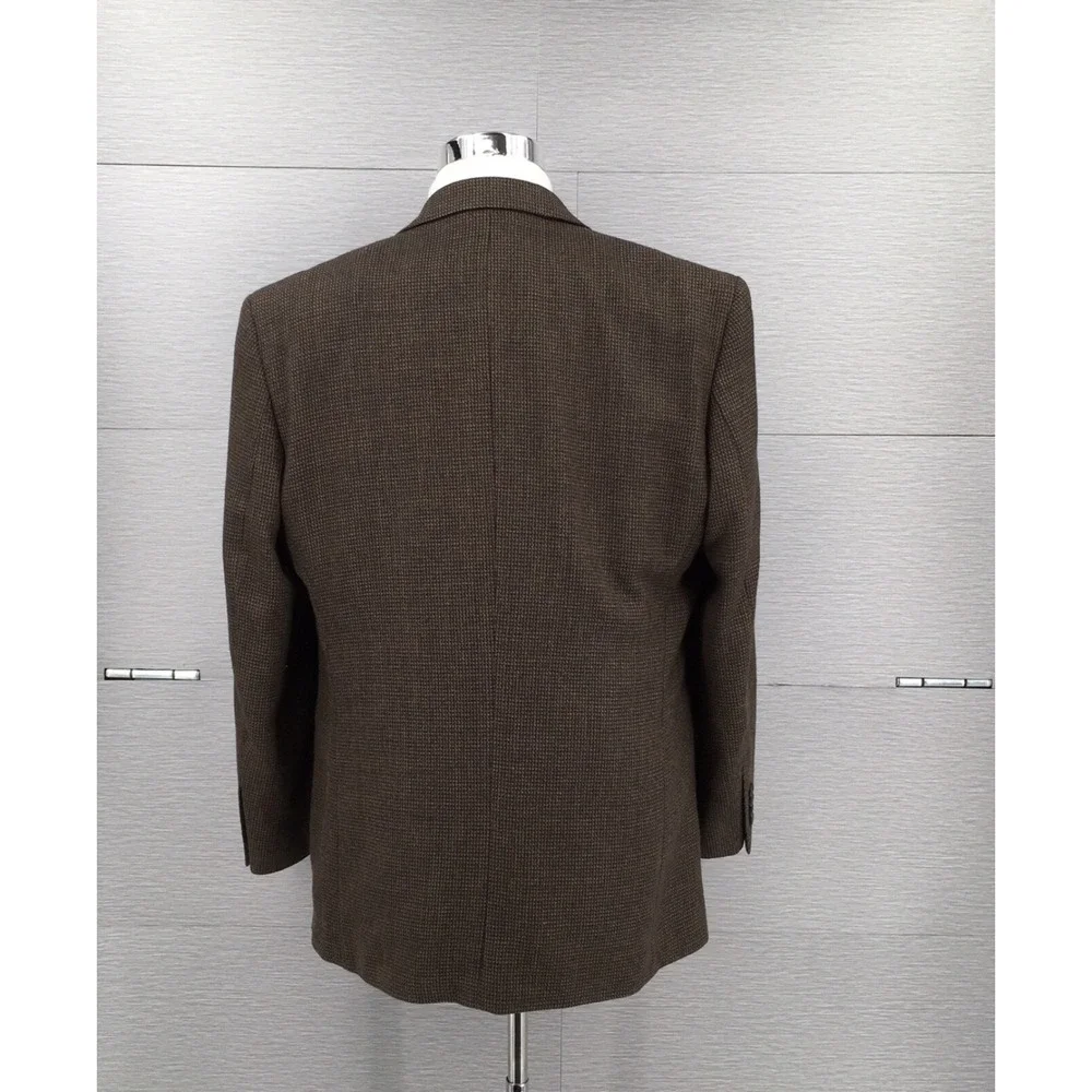 Pronto-Uomo‎ Men's Blazer Sport Coat 2-button 100% Lambswool Brown Size: 42R